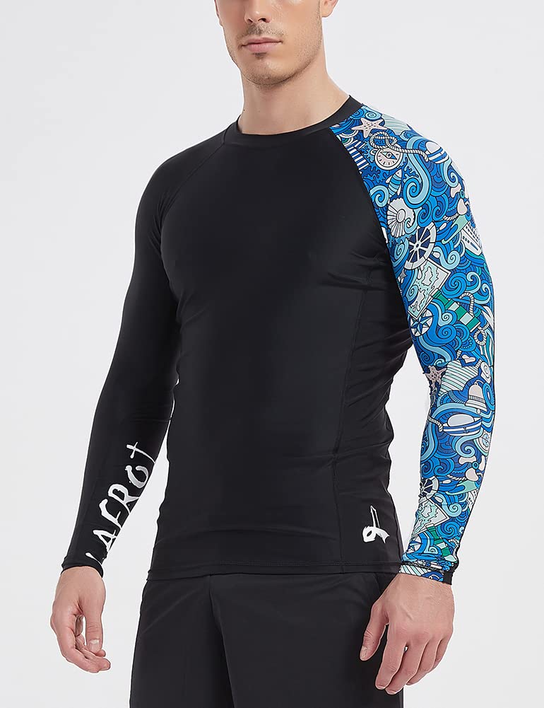 LAFROI Men's Long Sleeve UPF 50+ Baselayer Skins Performance Fit Compression Rash Guard-CLYYB Asym Fantasy Size LG - Image 5